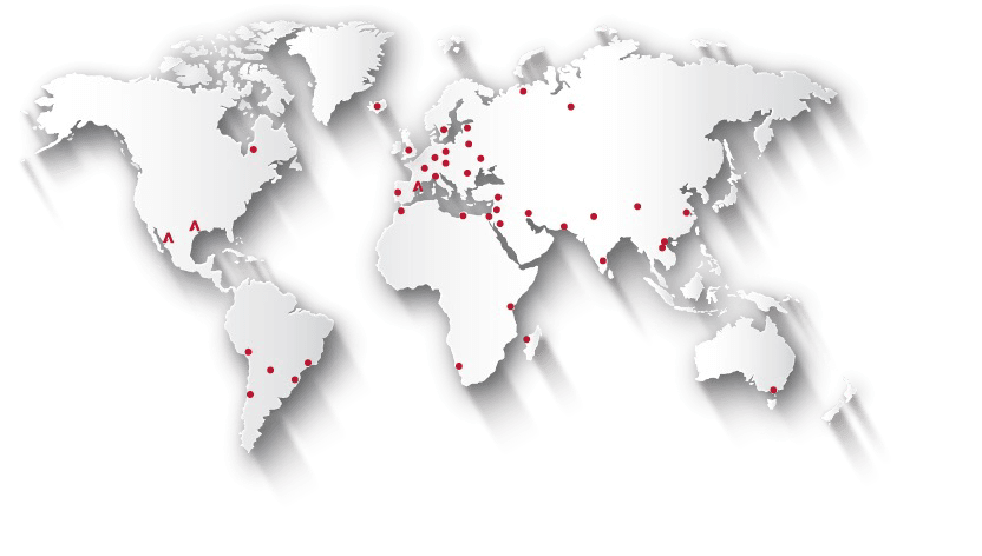 MAPA Mapa con ubicaciones AKO en el mundo